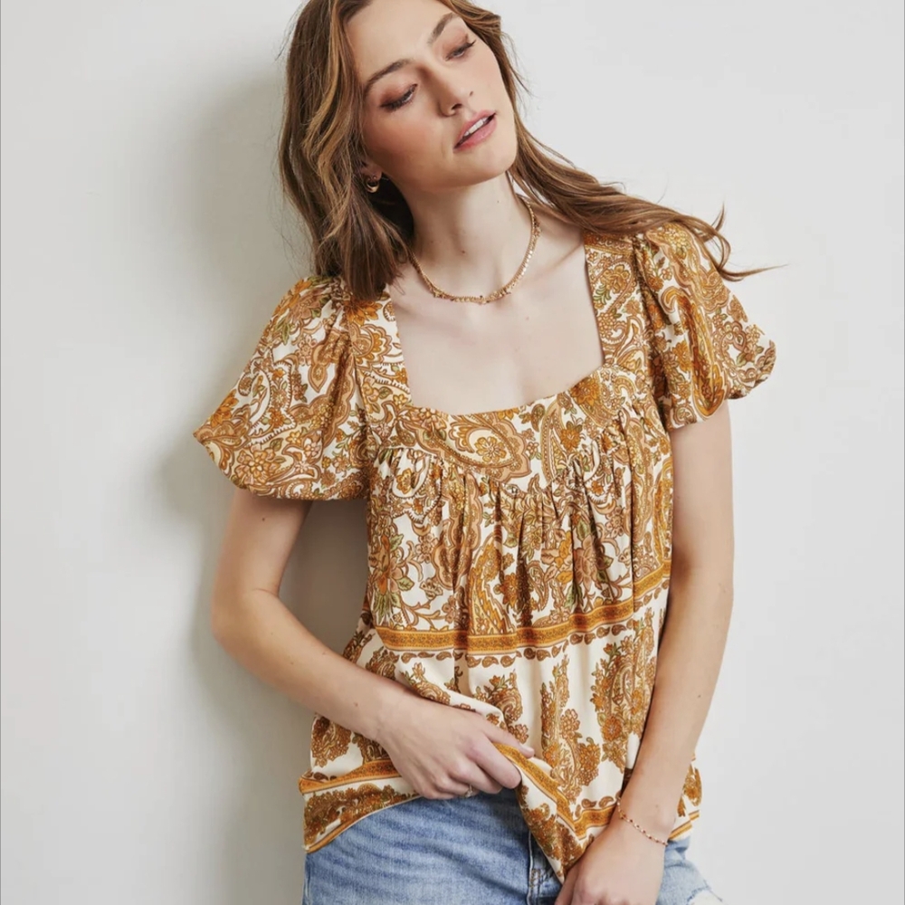 Bohemian Paisley Print Top